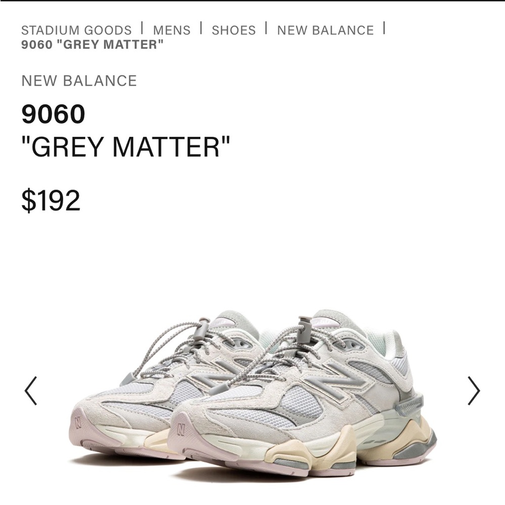 New Balance 9060 Grey Matter Athletic Shoes